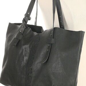 TYLIE MALIBU! Black LEATHER Butter Soft TOTE Bag Purse w/attached makeup bag!